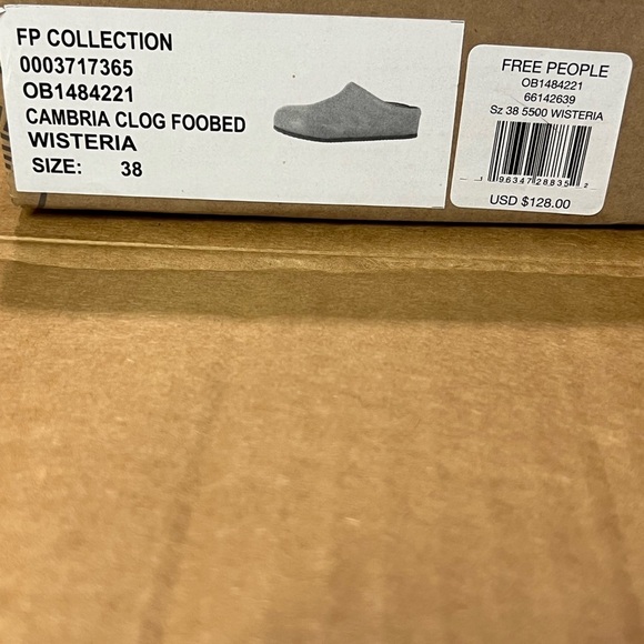FREE PEOPLE CAMBRIA CLOG LEATHER SZ 38 WISTERIA EUC WORN ONCE - Picture 3 of 6